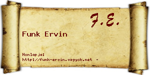 Funk Ervin névjegykártya