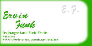 ervin funk business card